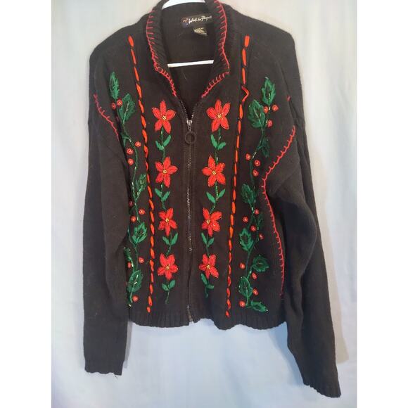 Work in Progress Full Zip Christmas Sweater - Picture 4 of 6